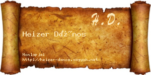 Heizer Dános névjegykártya
